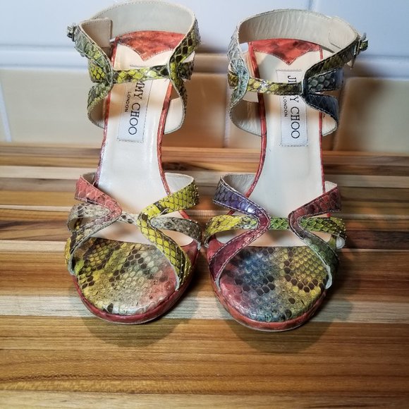 Jimmy Choo Snakeskin Heels size 38 1/2 (8.5 US) - Picture 6 of 13